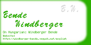 bende windberger business card